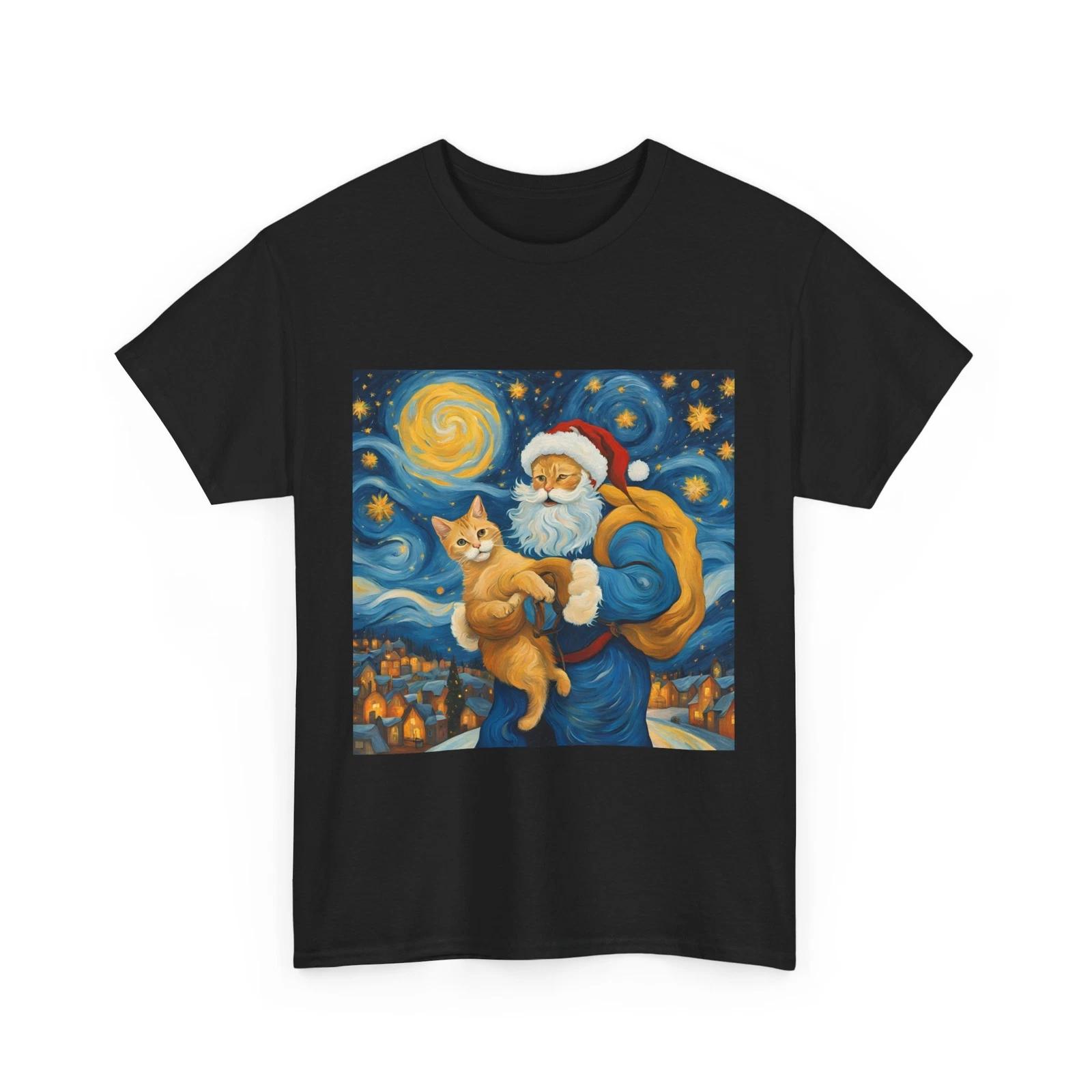 

Van Gogh Cat Shirt | Van Gogh Christmas Cat Shirt | Starry Night Cat Shirt | I 4XL
