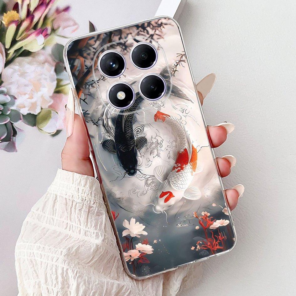 For Xiaomi Redmi Note 14 Pro Plus Case Cute Strawberry Love Heart Soft Silicone Clear Cover For Redmi Note 14 Pro 5G Global Etui