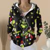 Women's Fashion Casual Sweater Button-Up Print Cardigan  Hooded Jacket