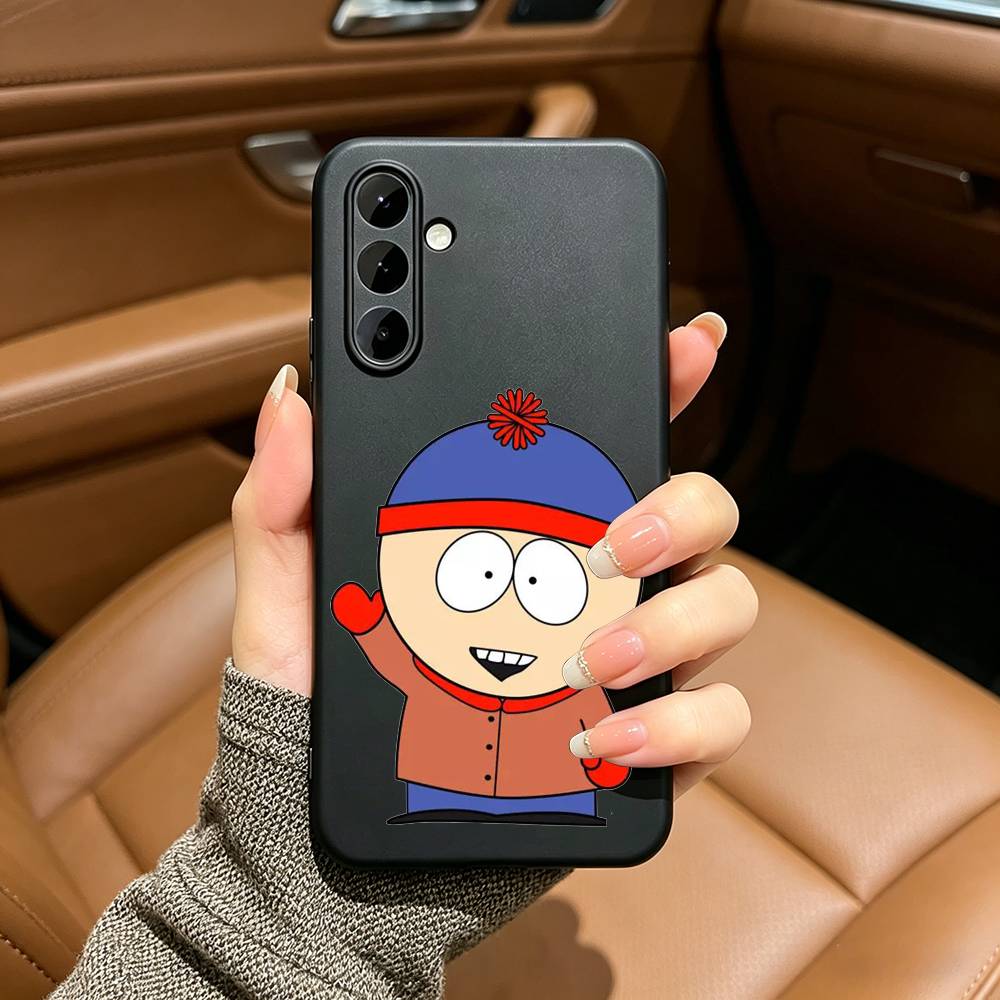 Classic S-South P-Park-SP Black Soft Silicone Phone Case for Samsung Galaxy A73, A71, A72, A70, A53, A52, A51