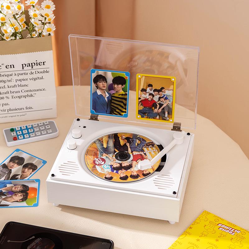 In Stock Portable Retro CD Player with Wireless Bluetooth and Record Album Capability