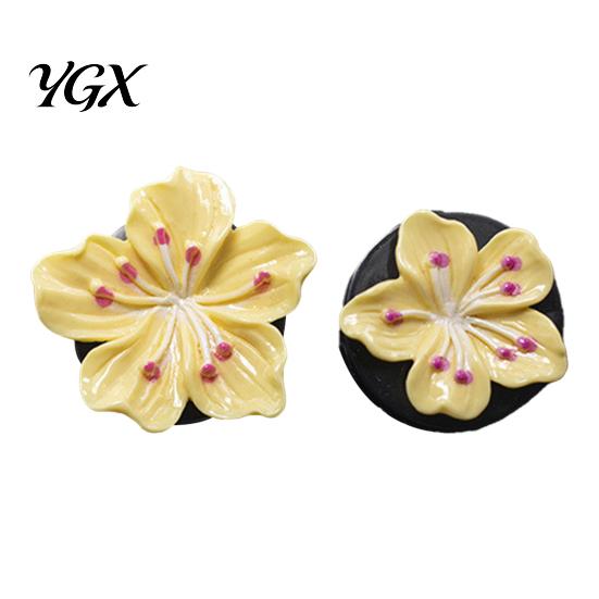 Tropical Car Vent Clip 1 Pair Flower Air Peach Blossom Conditioning Outlet Diffuser for Women Girls Cute Freshener Decor Interior Accessories
