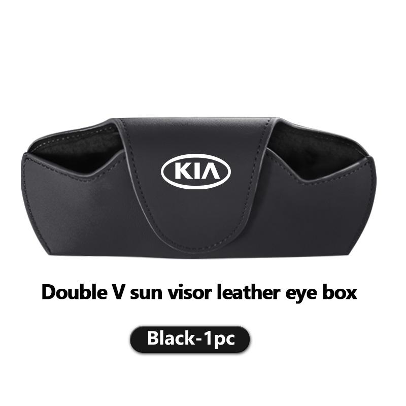 For KIA Leather Car Logo Sunglasses Case Sun Visor Sunglasses Storage Accessories Rio K5 K2 Sportage Ceed Sorento Picanto udrgf