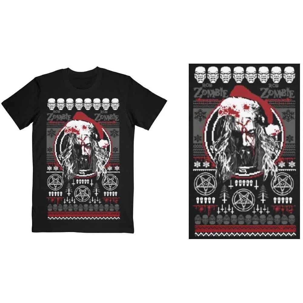 Rob Zombie Bloody Santa T-Shirt Black New XS