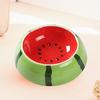 Keramisk katteskål Søt frukttema forhøyet design Anti oppkast Komfortabel spising Anti-søl kjæledyrskål med rillet bunn
