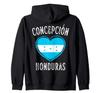 Moletom com Zíper Coração Bandeira de Honduras Cidade de Concepción
