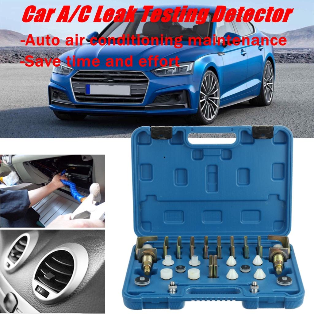 Flush Fitting Adapter Repair Tool Leak Tools Set Gold Universal Car A/C Leak Testing Detector Tool Kit