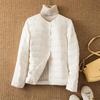 Autumn and Winter Light and Thin Round Neck Down Jacket Women's V-neck Fashion and Casual Short Collarless Duck Down Liner Women's Jacket