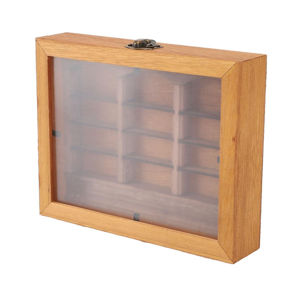 Miniature Bookshelf Decoration 196 Folded Books Miniature Book Boxes Display Case Wood Stylish for Coffee Shop