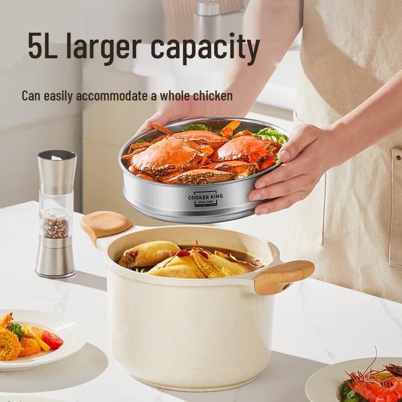 Cooker King Big White Micro-Pressure Non-stick Soup Pot