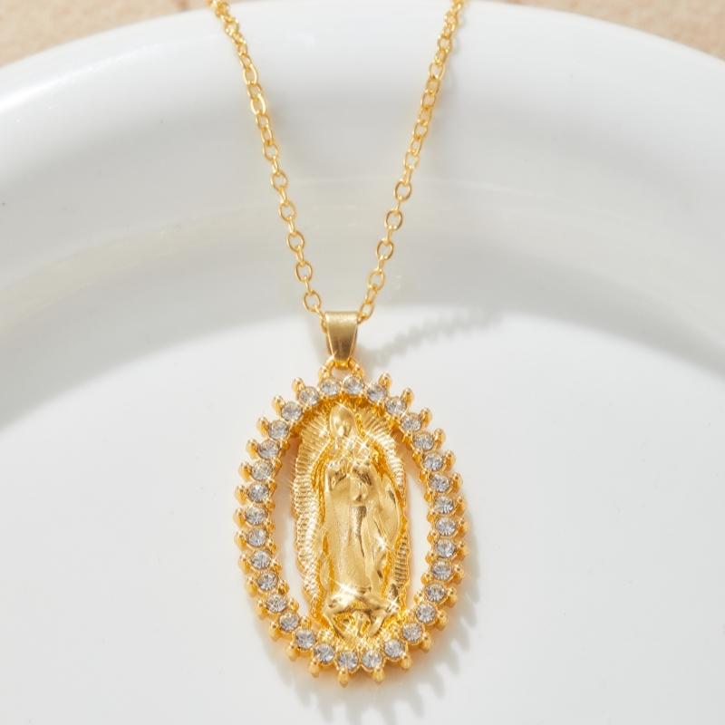 European and American Exquisite Virgin Mary Necklace Zircon Personalized Design Women's Luxury Niche Religious Zircon Gift