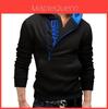 Casual Hooded Sweatshirt With Side Zipper And Color Block Design For Men
