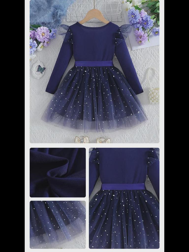 2025 Autumn/Winter New Girls' Sequin Princess Dress
