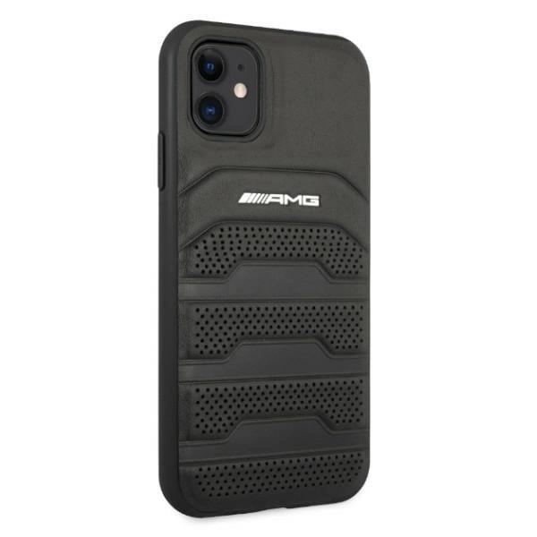 Amg Amhcn61Gsebk Iphone 11 6.1 Black/Black Hardcase Leather Debossed Lines