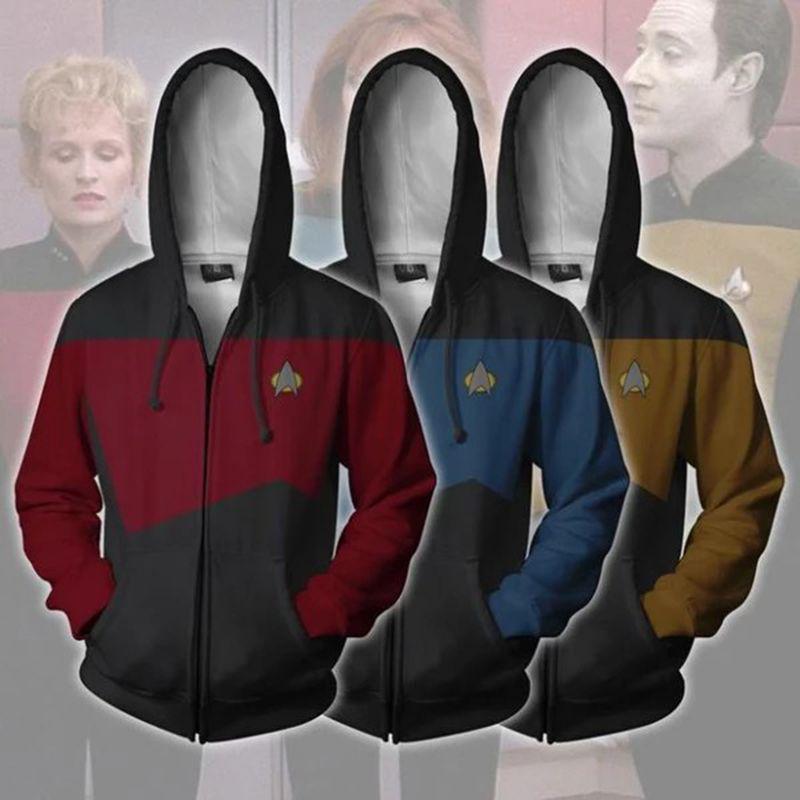 Voyager Captain Commander Zipper Sweatshirt Costume Men Hoodie Jacket
