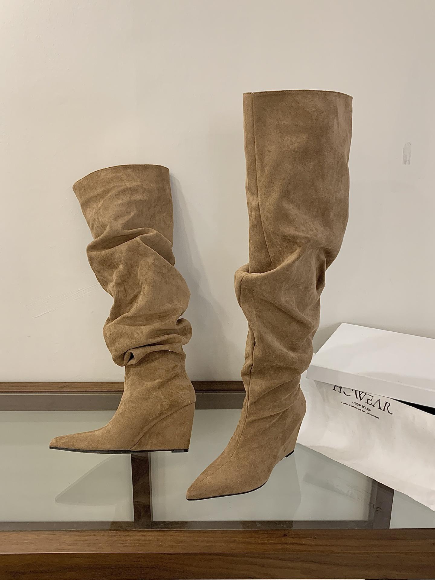 New Folded Large Tube Wedge Heel