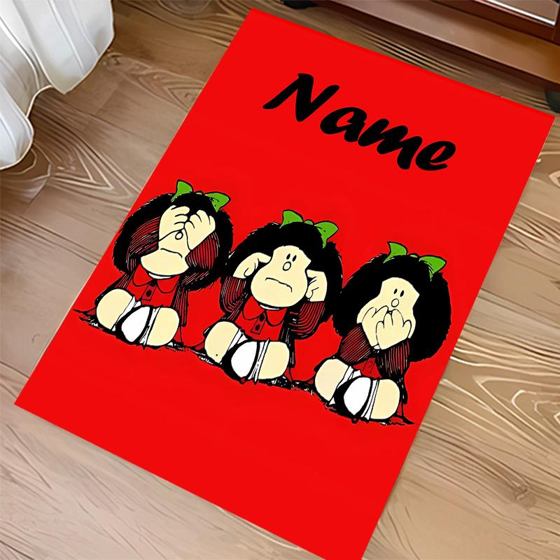 Custom Personalization Mafalda Print Area Rug - Soft, Washable Non-Slip Indoor Mat,Living Room,Home&Office Decorative Rug