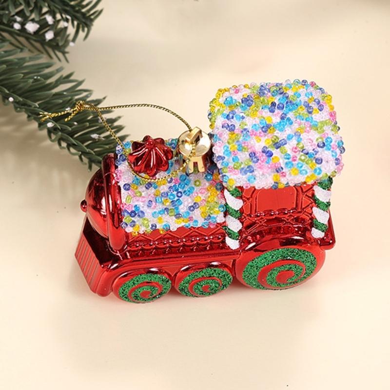 Retro Holiday Train With Metal Bell Durable PVC Hanging Decoration Safe For Kids Pet Indoor Outdoors Use