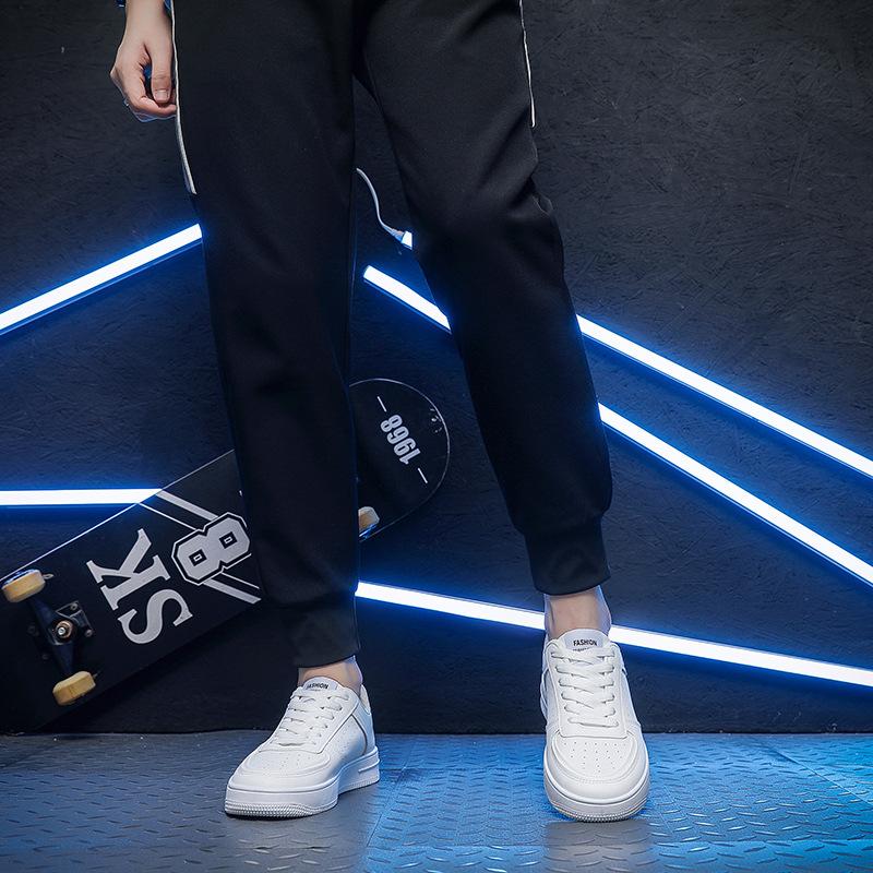 Men's White Shoes, Breathable Pure White Sports and Leisure Board Shoes