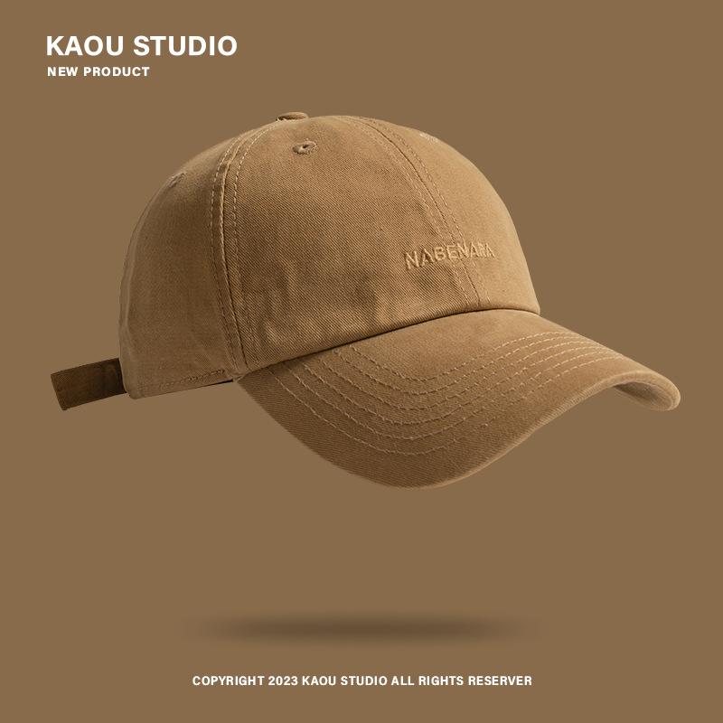 Hat Embroidery Peaked Cap Women's Face Small Summer Sunscreen Shade Baseball Cap Men's Soft Top