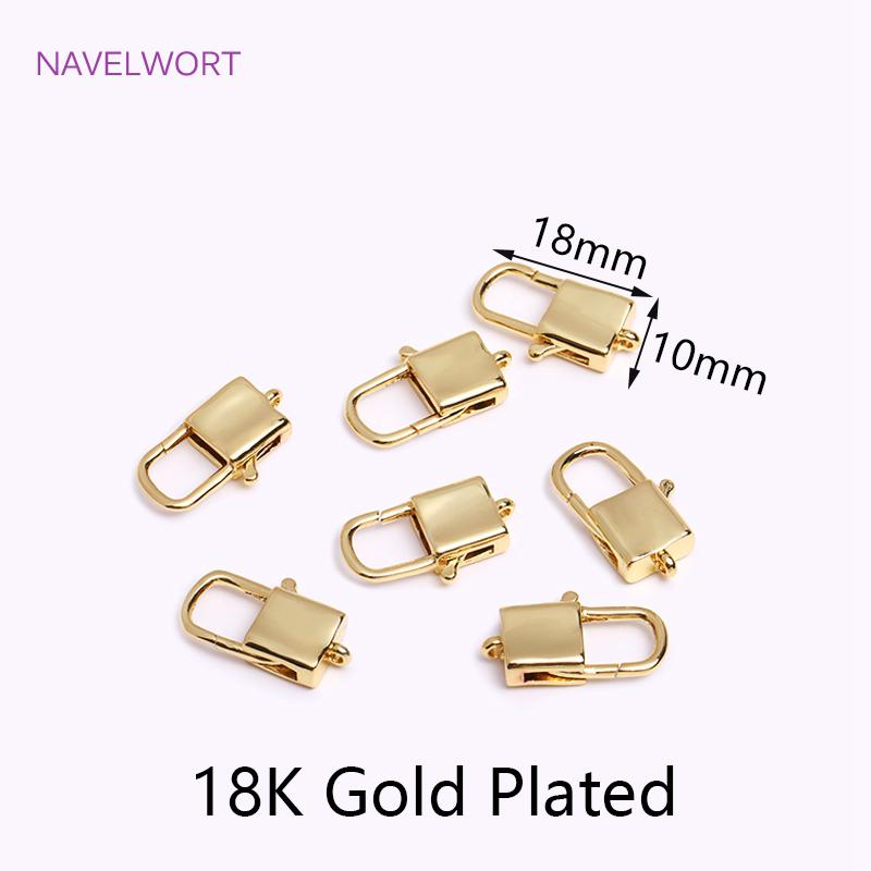 Trendy Gold Plated Brass Heart/Oval Push Clasp Carabiner Spring Clasps For DIY Handmade Jewelry Making Accessories