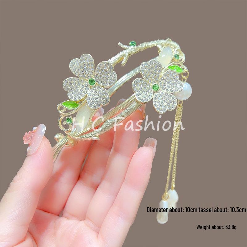 Antiker Stil Blume Quaste Haarnadel: Eleganter Twist-Clip & Dutt-Hochsteckfrisur für Frauen