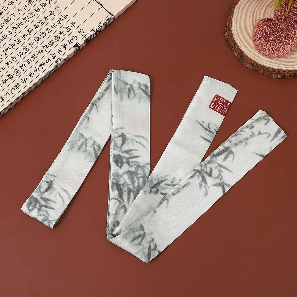 

«Весенний новый шелковый шарф с принтом в старинном стиле и повязка на голову из китайской ленты»