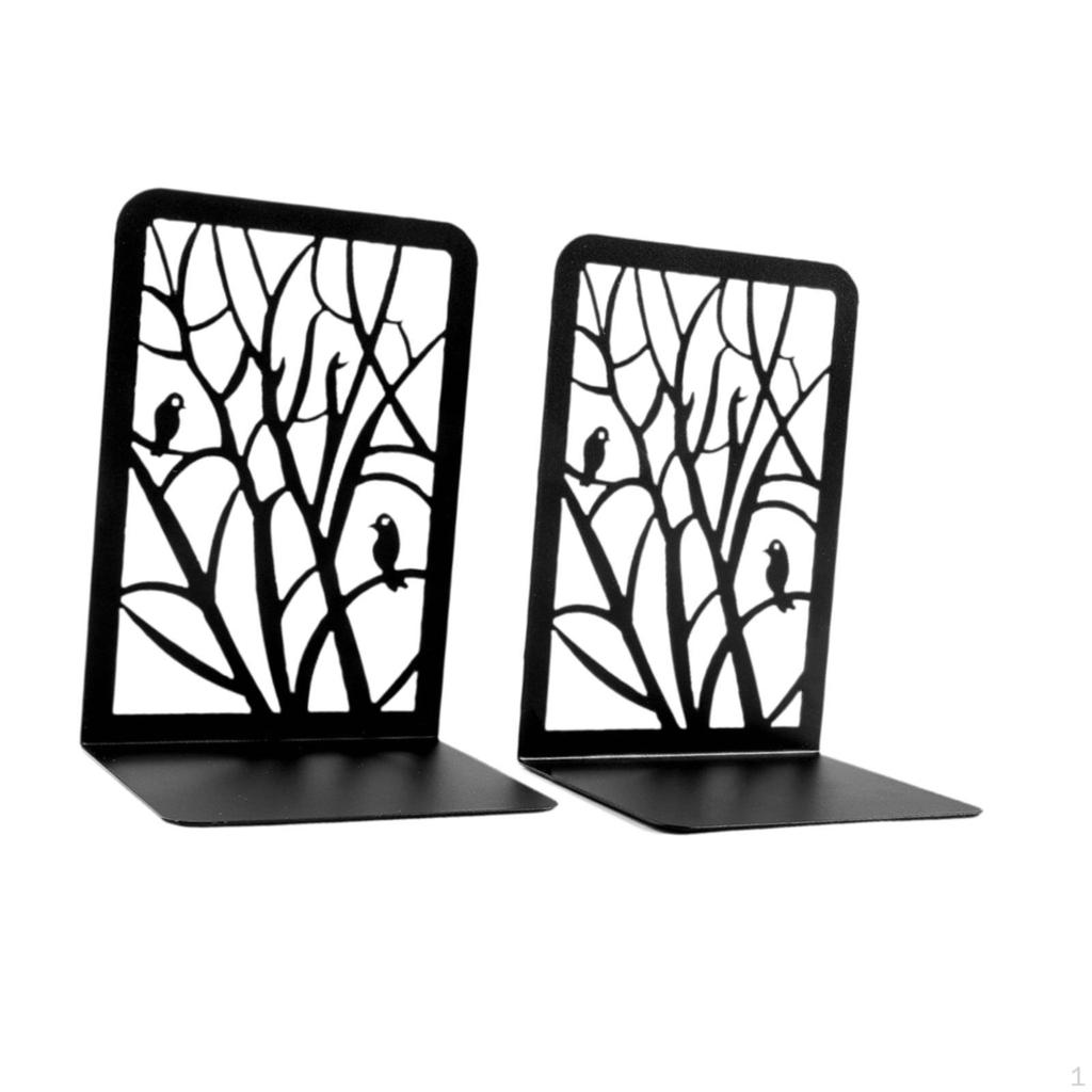 2 stk Metall Bokstøtter, Bokholderstativ, Dekorative Bokstøtter, Stoppere for Skrivebord Hjemmekontor