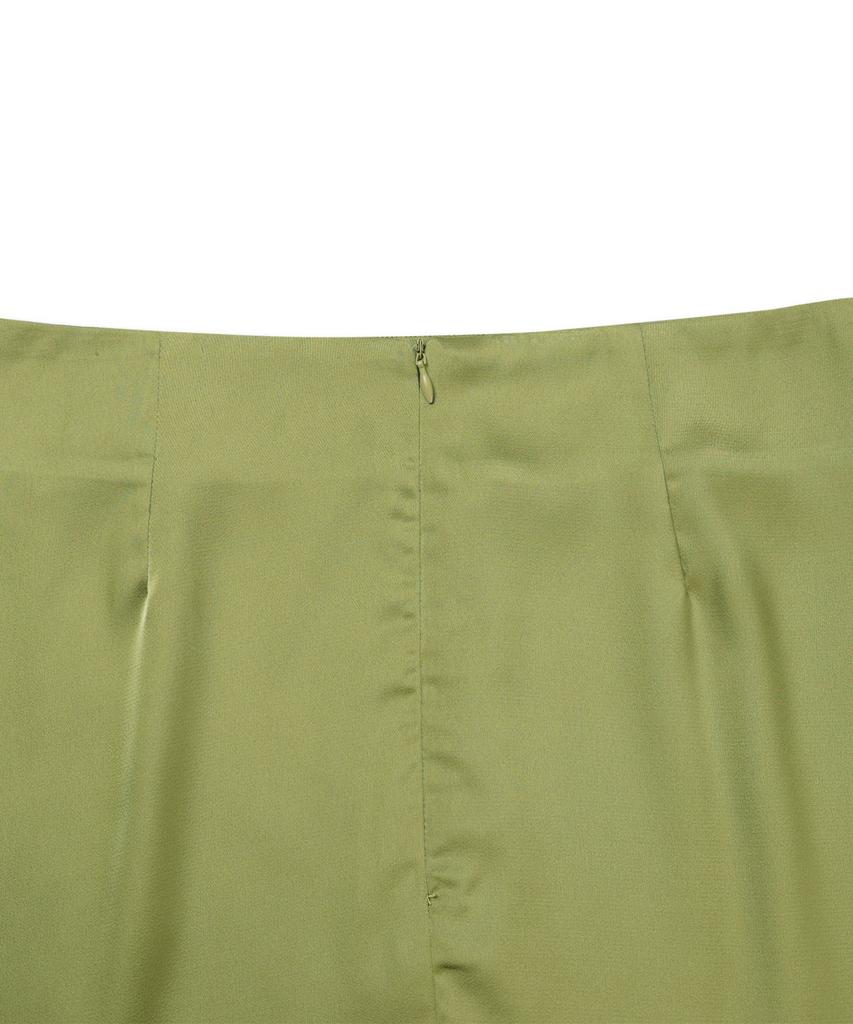 Michikoleondeonkosino Layered Satin Mini Skirt Olive Green