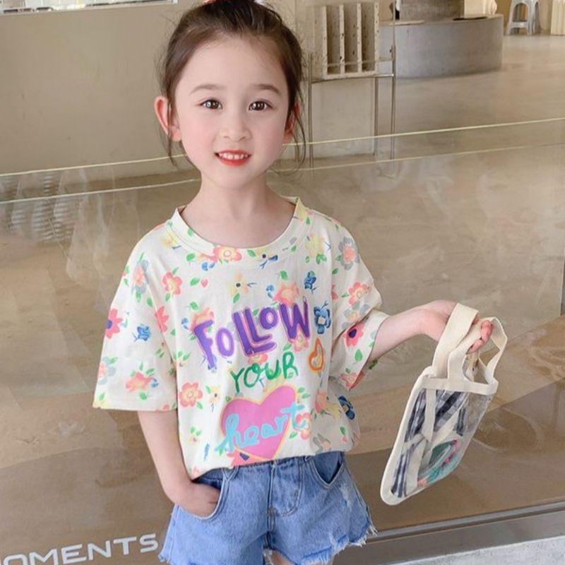 Girls Summer Short Sleeve T Shirt Cute Casual Basic Tee Kids Comfortable Top For Girls
