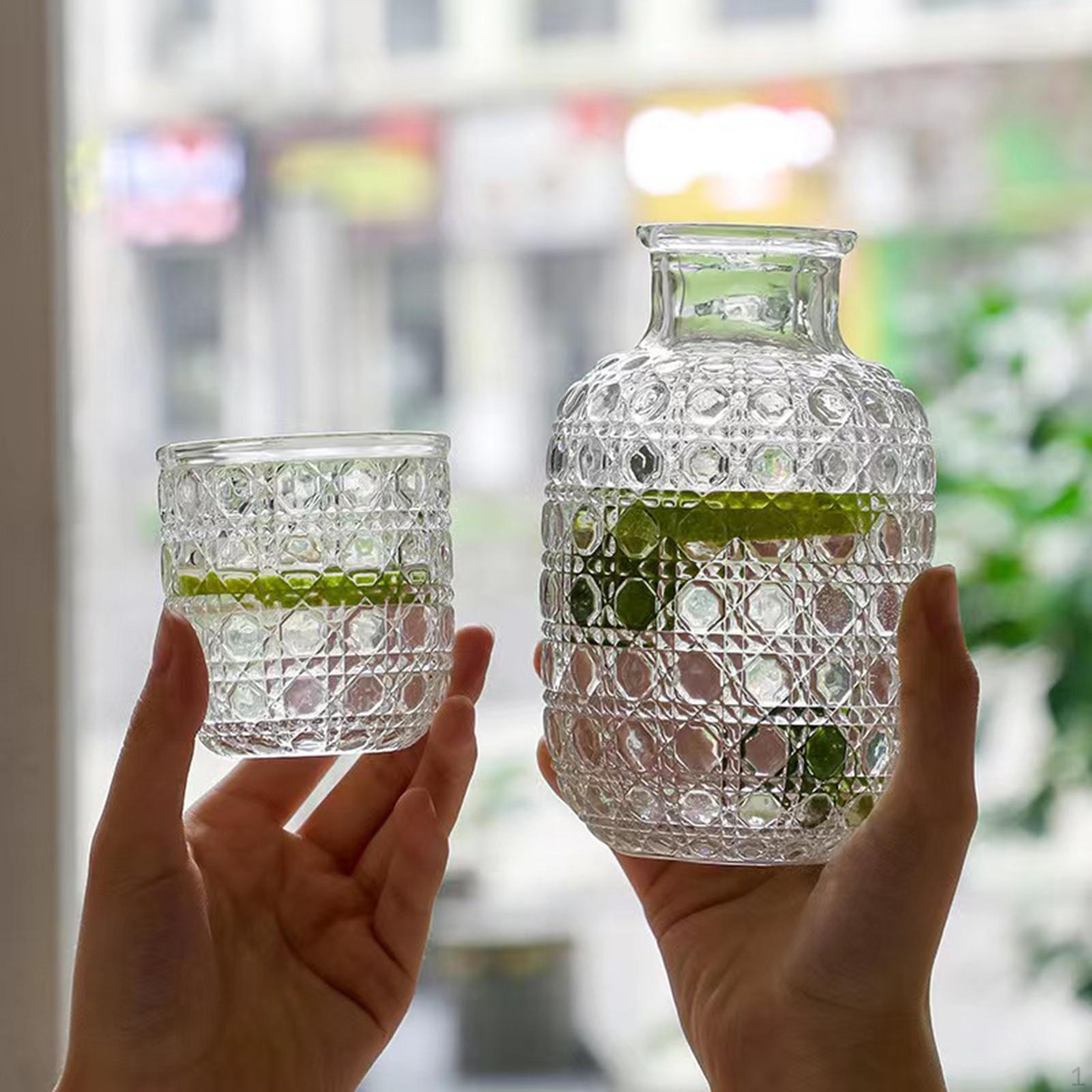 

Bedside Water Carafe and Glass Set Iced Tea Teapot Pot Teakettles Night Pitcher Clear