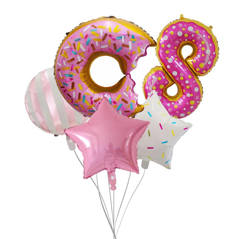 

5pcs Donut Candy Balloon Baby Birthday Party 32 Dount Number 1 2 3 4 5 6 7 8 9 Balloon Inflatable Balls Baby Girl Supplies Other
