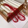 Women's High-End Layered Red Crystal Spinel Choker Collar Necklace