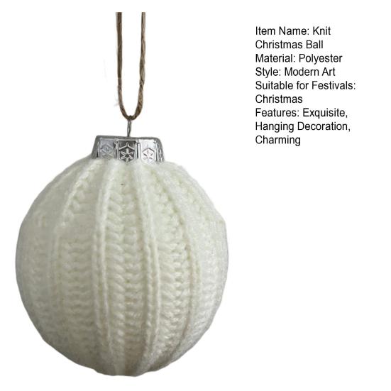 Crochet Ball Christmas Ornaments Handmade Knitted Ball Christmas Tree Ornaments Rustic Hanging Decoration for Winter Holiday Home Decor
