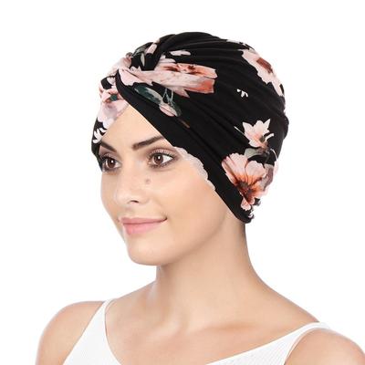 Ženy Muslim Bavlna Turban Skládací Zkřížené Vlasy Stuha Šála Elastická zavinovačka Pokrývka hlavy Bandány Dámské Čepice Čepice