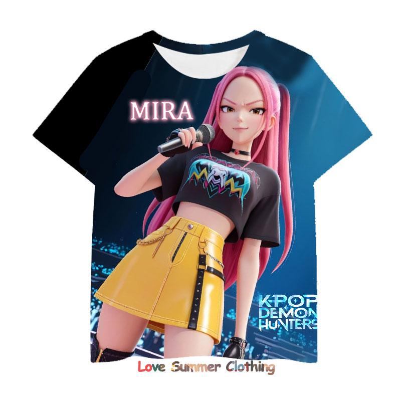 

Футболка Kpop Мисливці на демонів 3D для дівчаток і хлопчиків з коротким рукавом 4-14 років Футболка Аніме Дитячий одяг Huntrix Тигр Хараджуку Топи Футболка Подарунки children-140