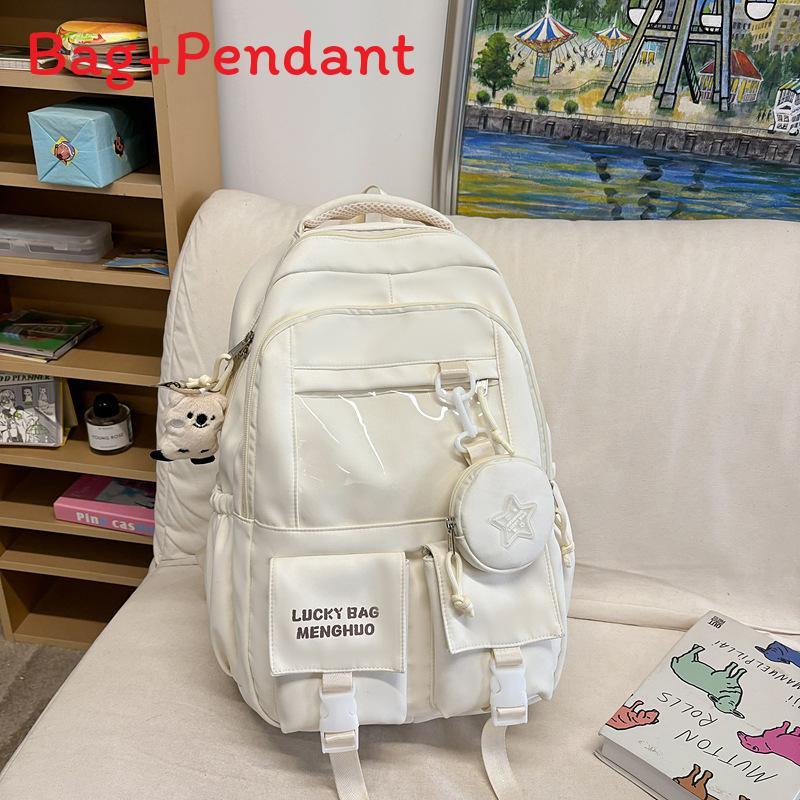 College Style Backpack With Color Block Design And Padded Shoulder Straps For School Use