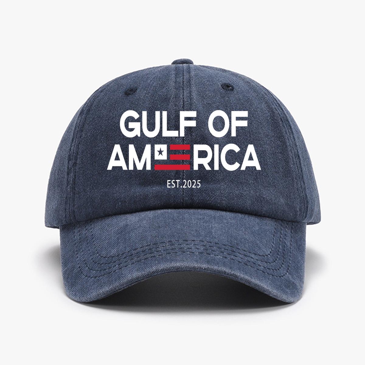 

1 бейсболка из полиэстера с принтом gulf of america , уличный модный аксессуар, шляпа, регулируемая, легкая,