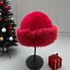 1pc Furry Hats For Women, Autumn/Winter Korean Warm Hats, Solid Flattering Mongolian Hats, Thickened Winter Outfits