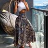 2025 Summer Women's Printed Beach Vacation Long Skirt with Big Hem