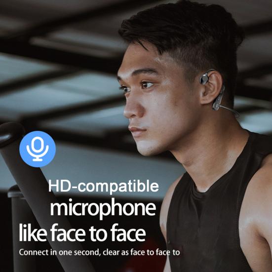 Bone Conduction Earphone 3D Stereo Bass Ear Hook Bluetooth-compatible 5 Sport Headphone Wireless