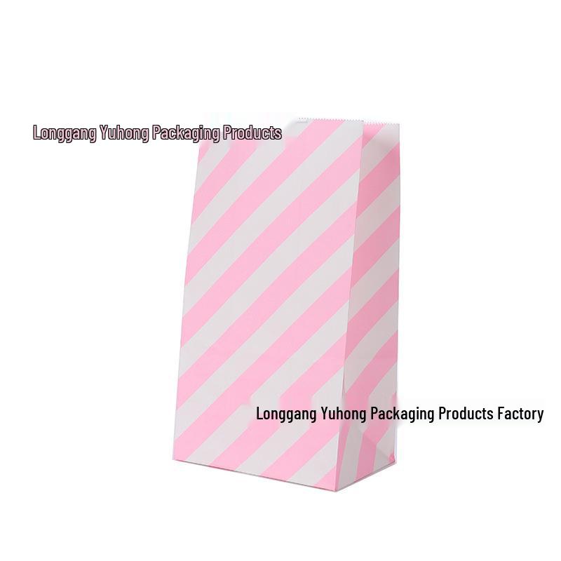 Colorful Minimalist Kraft Paper Bags for Baking Snacks and Children's Gifts