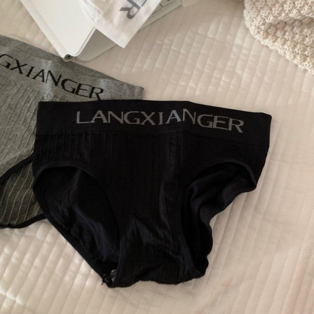 5Pcs Mid Waist Simple Panties Letter Underwear for Women Comfortable Seamless Underwear Girl