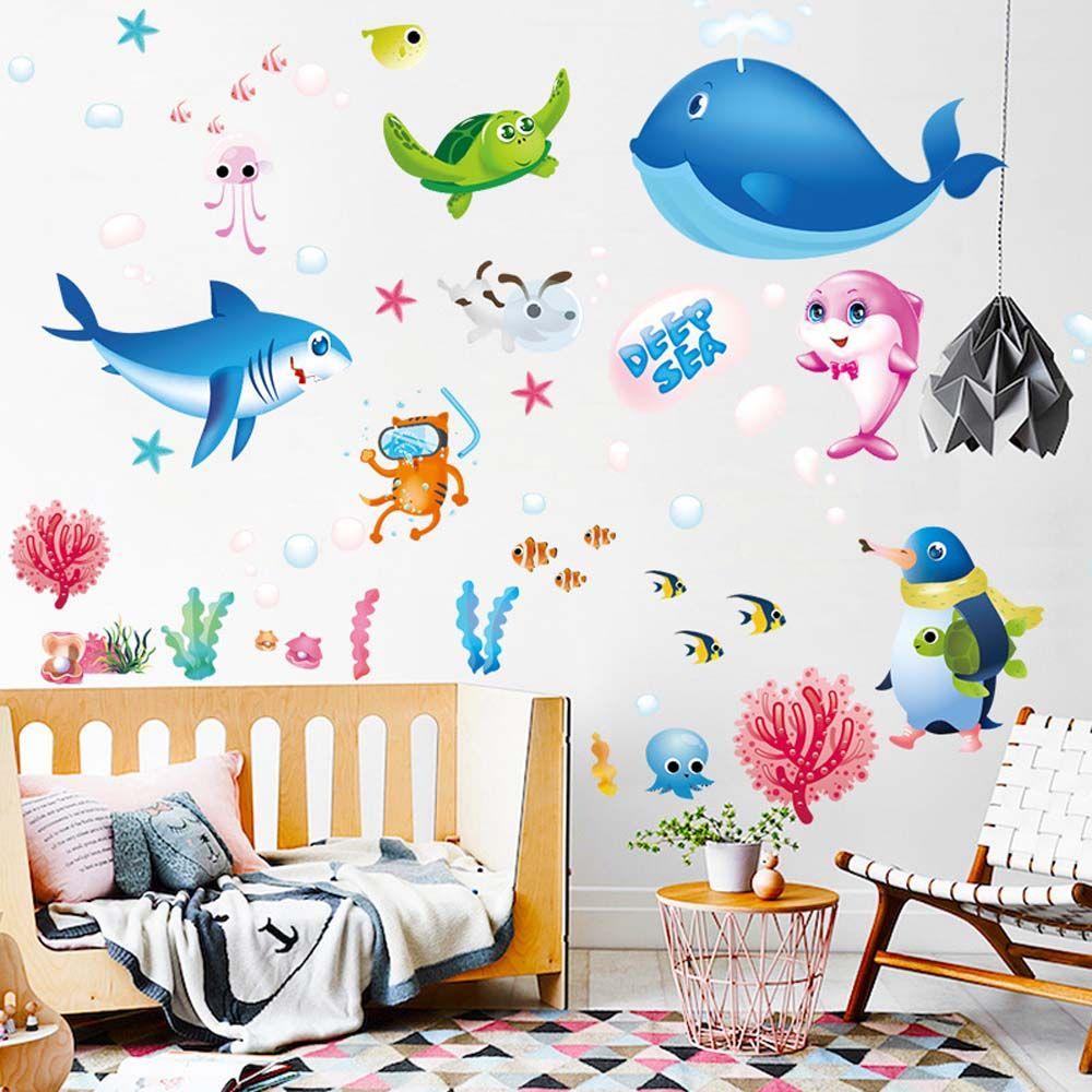 Jardin d'enfants Requin Imperméable Pour Chambre d'Enfants Décalcomanie Murale Décoration de Maison Autocollant Mural Auto-Adhésif
