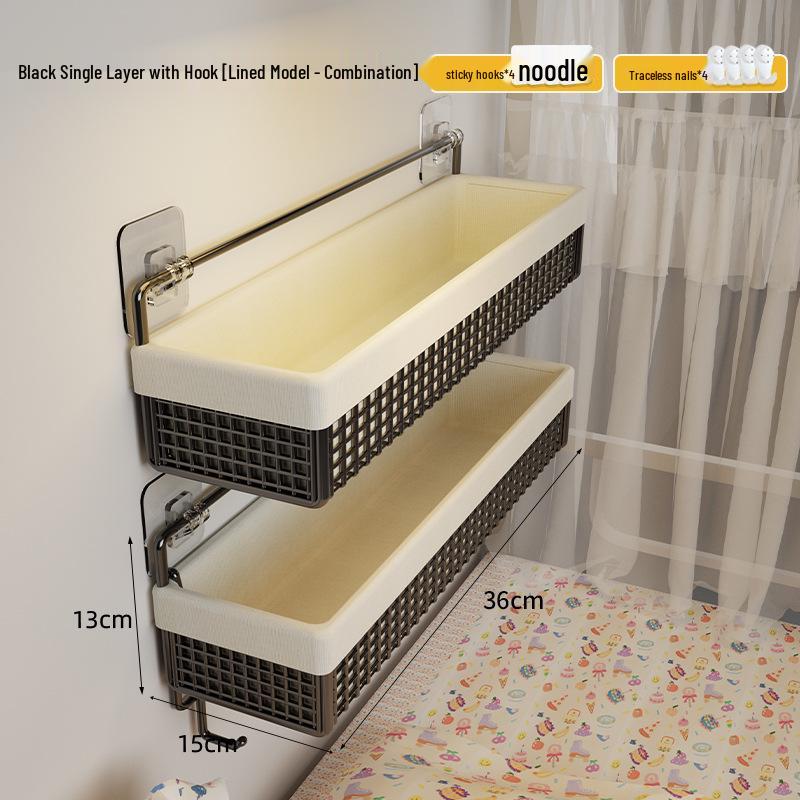 Punch-free Wall Shelf: Bedside Storage for Dorms & Bunks