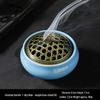 Jingdezhen Celadon Ceramic Three-Legged Small Incense Burner with Ice Crack Glaze and Anti-Scald Lid.