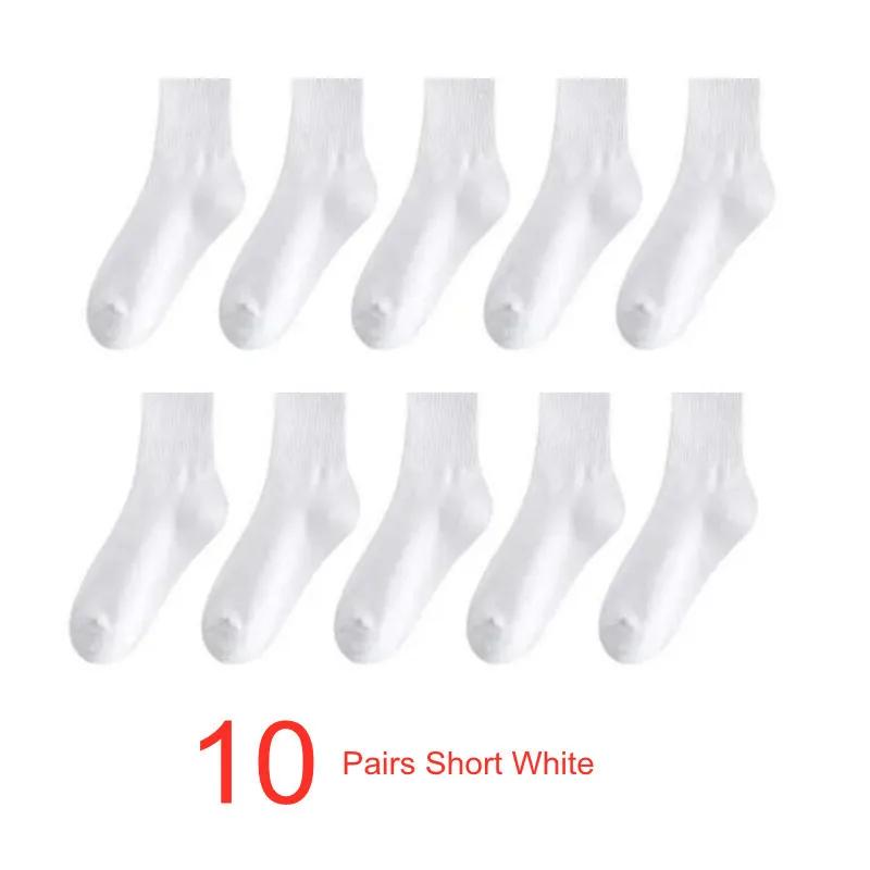 10 Paires Chaussettes Coton Bio Haute Qualité Blanc Noir Business Décontracté Printemps Hiver Chaussettes Femmes Tube Long/Court