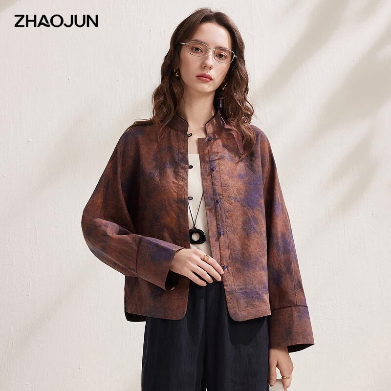 

Zhao Jun Women s New Chinese Style Silk Print Long-Sleeve Top XL