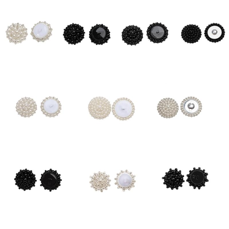 Multuse Pearls Buttons For Clothing Resin Bead Buckle Easy To Sewing For Shirts Dresses And Coat All Matching Garment