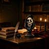 Gothic Home Decor Halloween Ghost Face Skeleton Bust Statue, Spooky Resin Figurine, Horror Decoration Collectible Tabletop for Party, Office